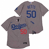 Dodgers 50 Mookie Betts Gray 2020 Nike Flexbase Jersey,baseball caps,new era cap wholesale,wholesale hats